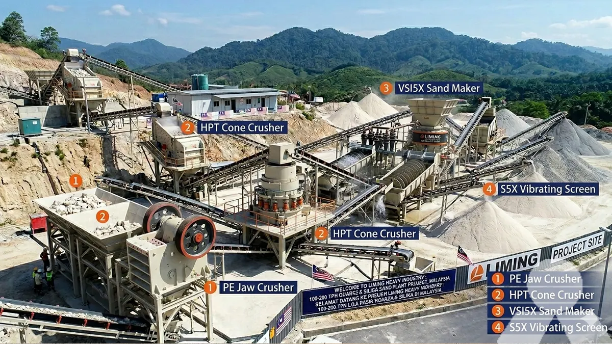100-200 TPH Quartz and Silica Sand Plant in Malaysia