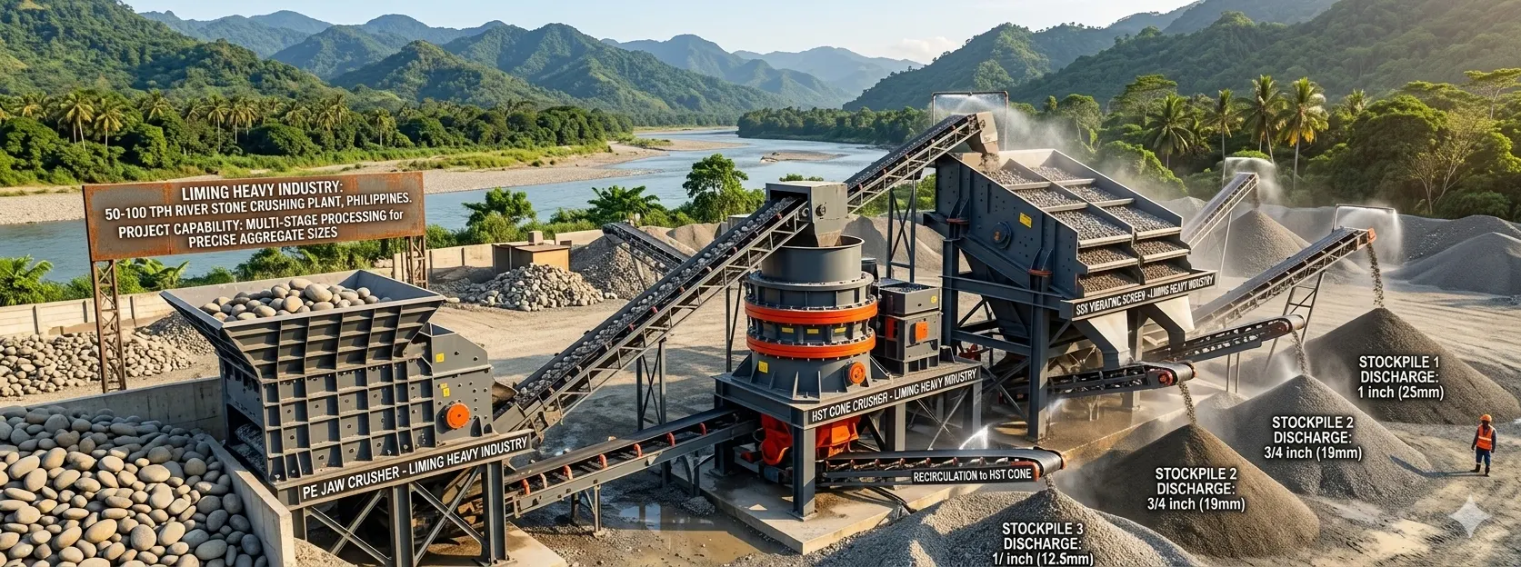 50-100 TPH River Stone Crushing Plant in the Philippines