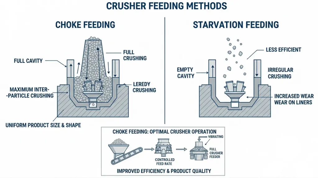 Choke feeding diagram for how to operate crusher equipment better