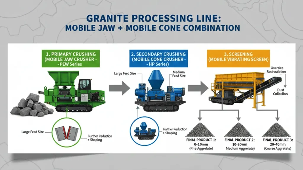 Granite mobile crusher configuration flow chart