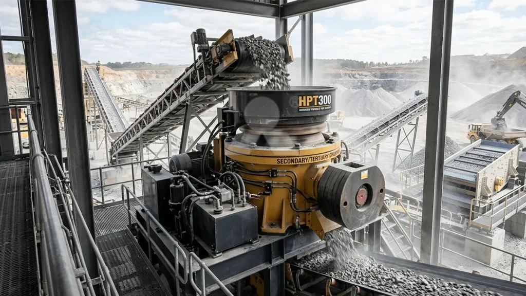 Advanced Hydraulic Cone Crusher used for secondary and tertiary crushing in mining and aggregate production